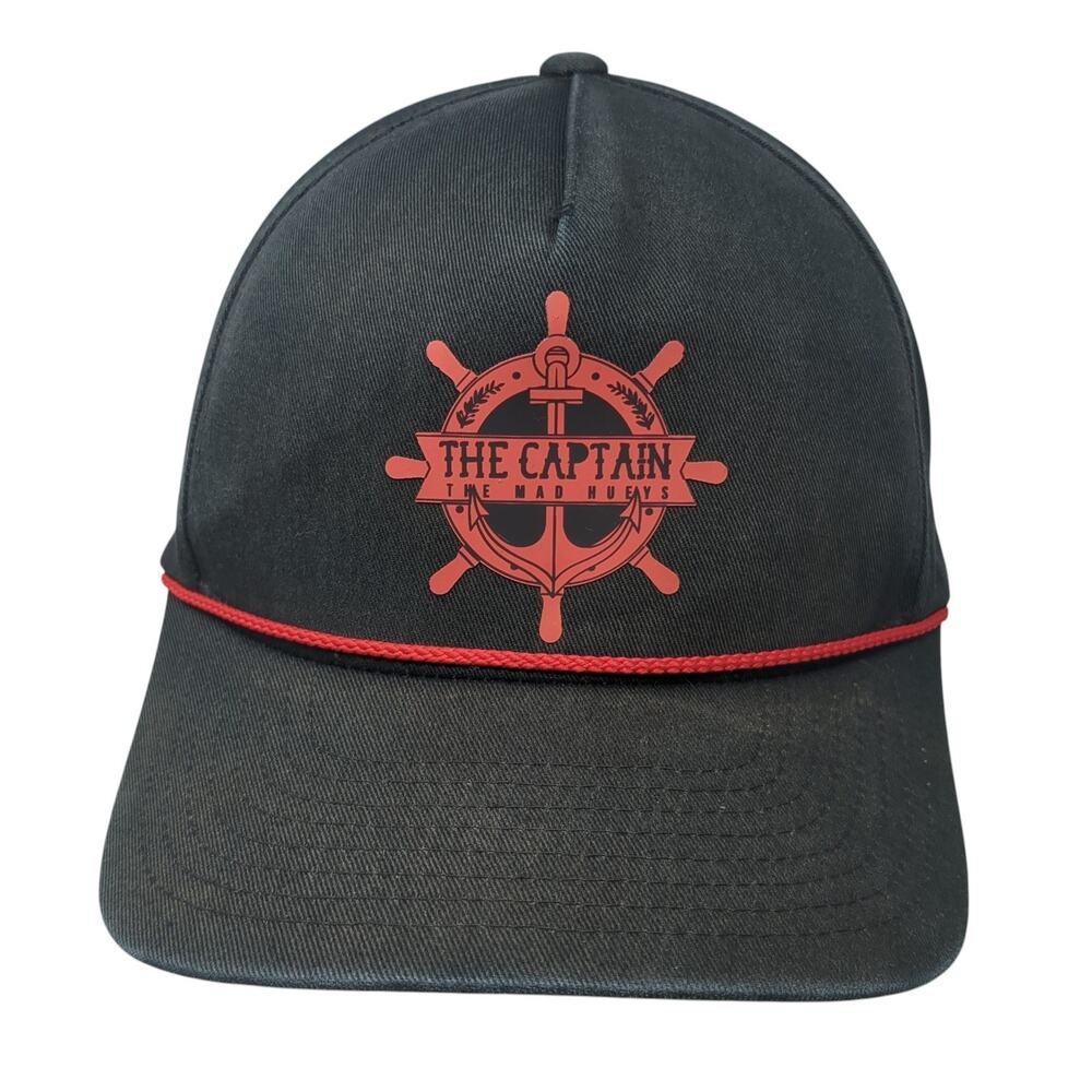 The Captain The Mad Hueys Snapback Hat Black One Size Adjustable Rope Yupoong